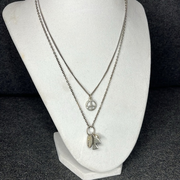 2 row necklace Peace - Picture 1 of 8